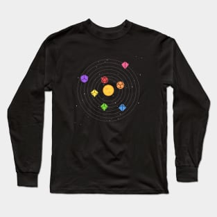 Solar System Polyhedral Dice Set Nerdy Tabletop RPG Gamer Long Sleeve T-Shirt